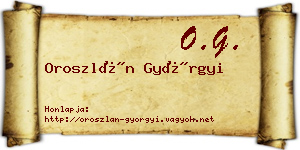 Oroszlán Györgyi névjegykártya